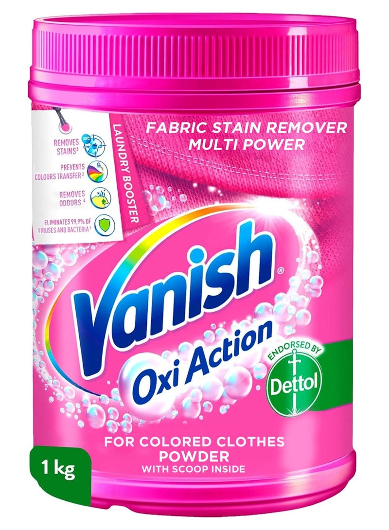 Vanish Oxi Action Fabric Stain Remover Powder Coloured And White Clothes 1kg - Image 1