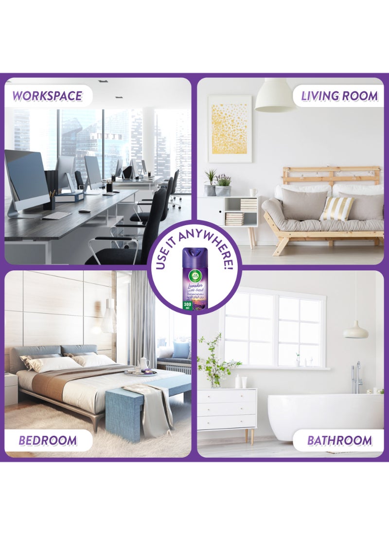 Air Wick Lavender Aerosol Air Freshener Clear 300ml  - Image 4
