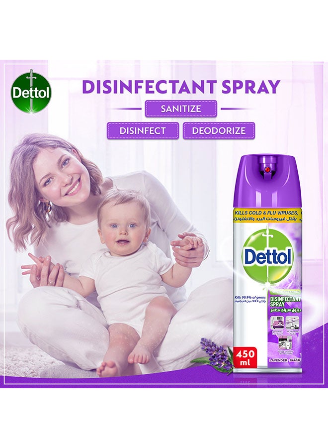 Dettol Antibacterial All in One Disinfectant Spray, Lavender 450ml - Image 3