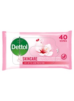 Dettol Skincare Antibacterial Skin Wipes , Pack of 40 Water Wipes  - Image 1