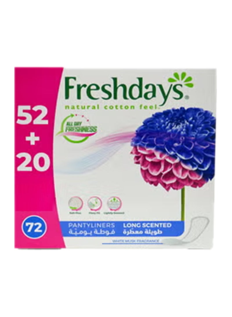 Freshdays - Pantyliners Long Scented 52+20 Free White - Image 1