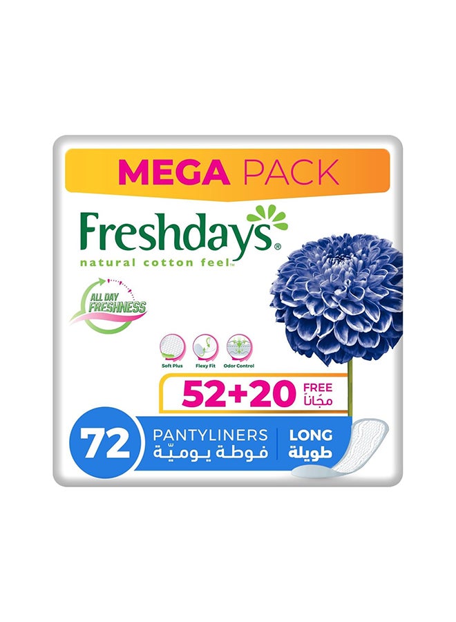 Freshdays - Pantyliners Long Scented 52+20 Free White - Image 1