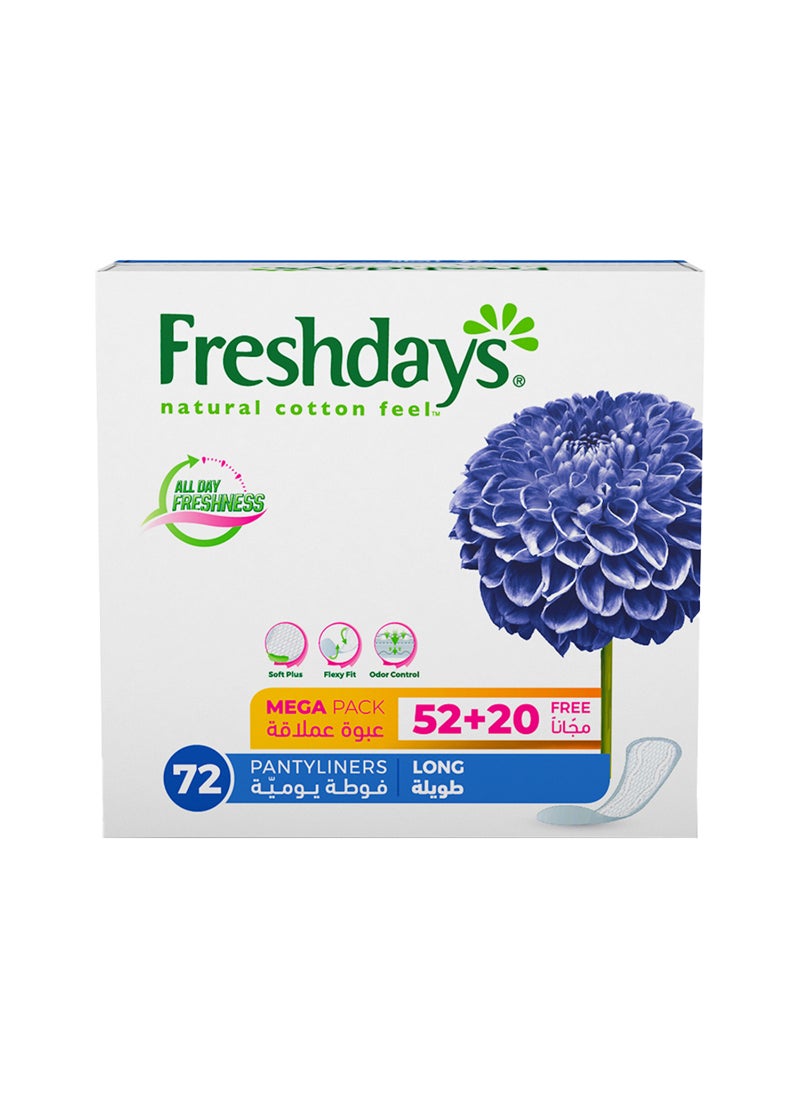 Freshdays Long Mega Pack 72 Pads White  - Image 1