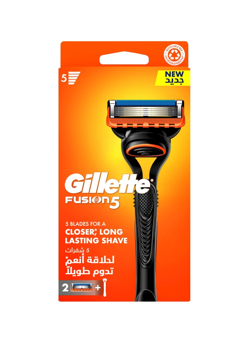 Gillette Fusion5 Men's Refillable Razor: Handle + 2 Blade Refills 1 piece - Image 1