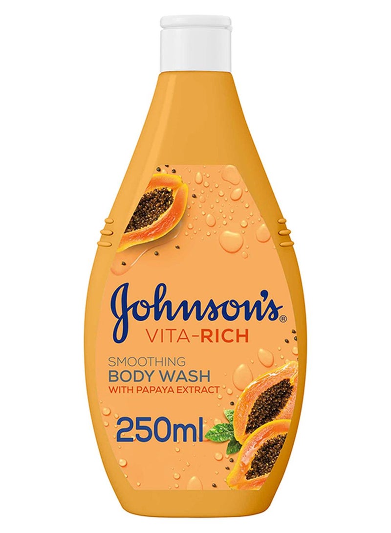 Johnson's Vita Rich Smoothing Body Wash With Papaya Extract 250ml orange 250ml - Image 1
