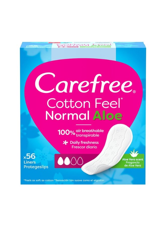 Carefree Cotton Feel Normal Pantyliners 56 Pieces - Image 1