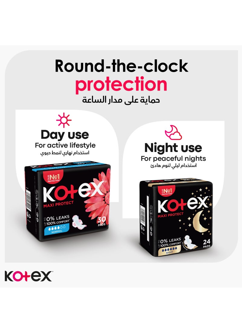Kotex Maxi Protect Thick Pads, Normal Size Sanitary Pads with Wings, 50 Sanitary Pads pink 50 Pieces - Image 5