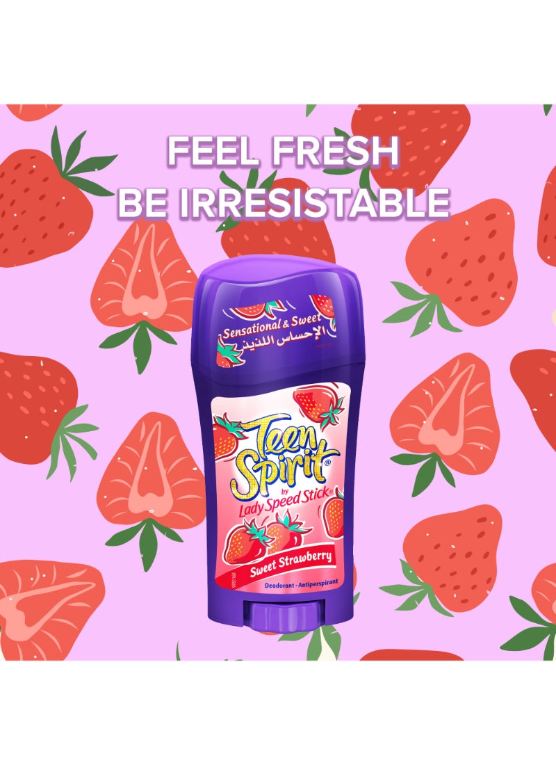 Lady Speed Stick Teen Spirit Sweet Strawberry Anitperspirant Deodorant 65grams - Image 2