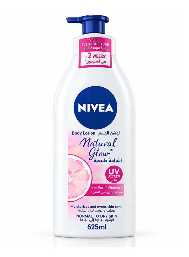 Nivea Natural Glow Body Lotion Vitamin C Normal To Dry Skin 625ml - Image 1