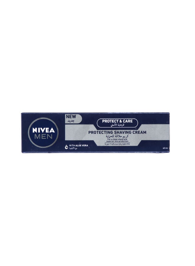 Nivea MEN Protect & Care Shaving Cream, Aloe Vera, 60ml  - Image 1