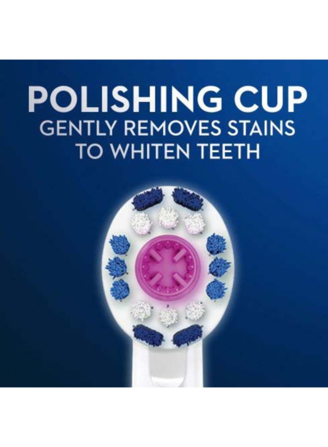 Oral-B 3D White Rechargeable Electric Toothbrush Replacement Heads, Advanced Cleaning & Whitening, Pack of 2 White/Blue - Image 3