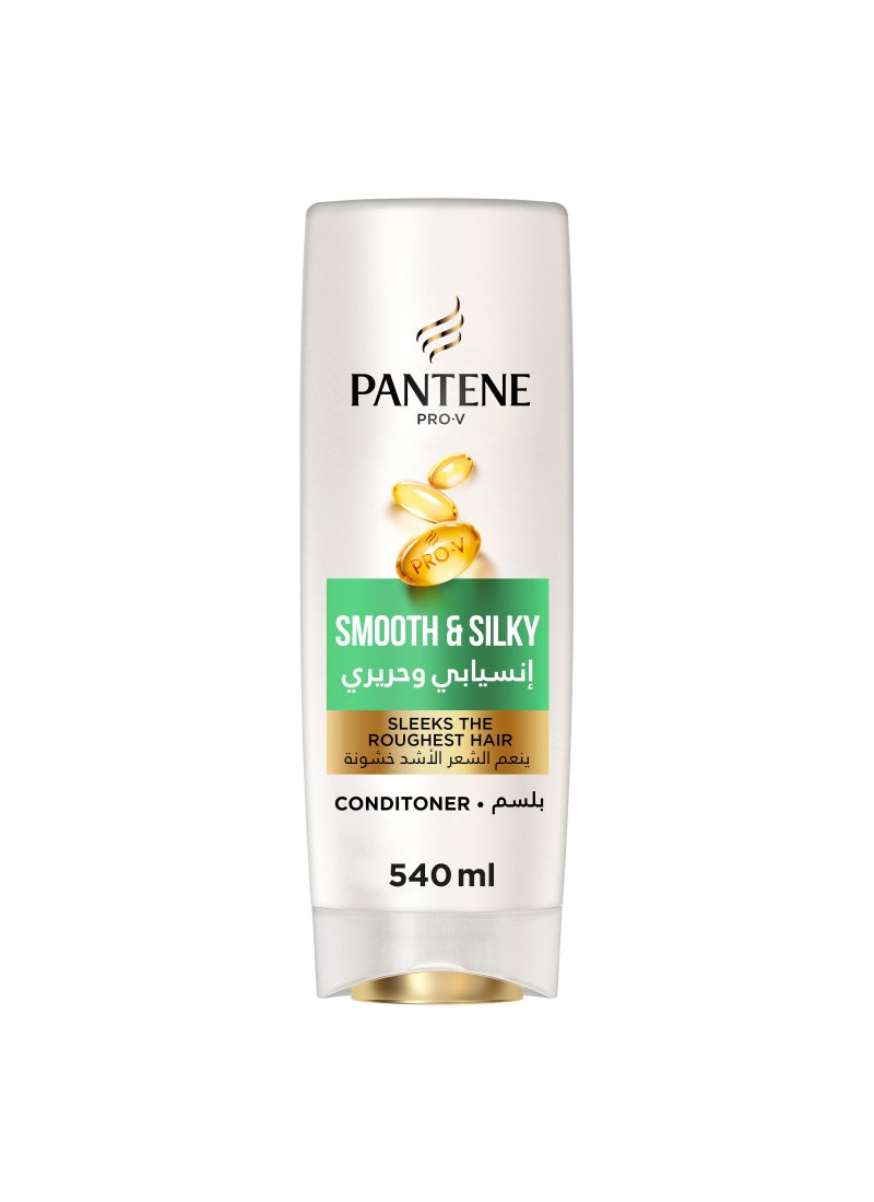 Pantene Pro-V Smooth And Silky Conditioner Sleeks Roughest Hair 540ml  - Image 1