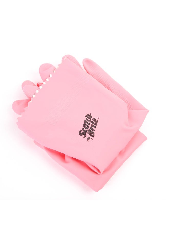 Scotch Brite Scotch-Brite Ultra Sensitive Gloves - Large Size, Lemon Scented, Reusable Household Cleaning Gloves Pink - Image 4