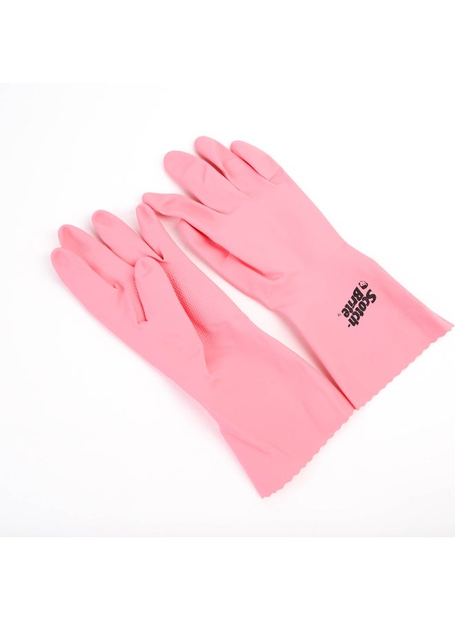 Scotch Brite Scotch-Brite Ultra Sensitive Gloves - Large Size, Lemon Scented, Reusable Household Cleaning Gloves Pink - Image 5