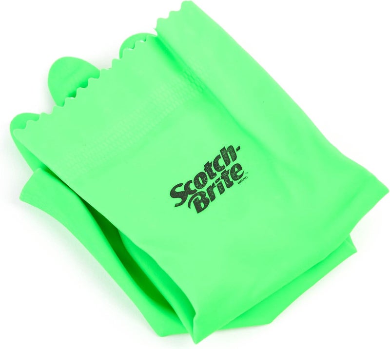 Scotch Brite Scotch-Brite Heavy Duty Lemon Scented Gloves - Large Size, Extra Strength, Reusable and Waterproof Green Small - Image 3