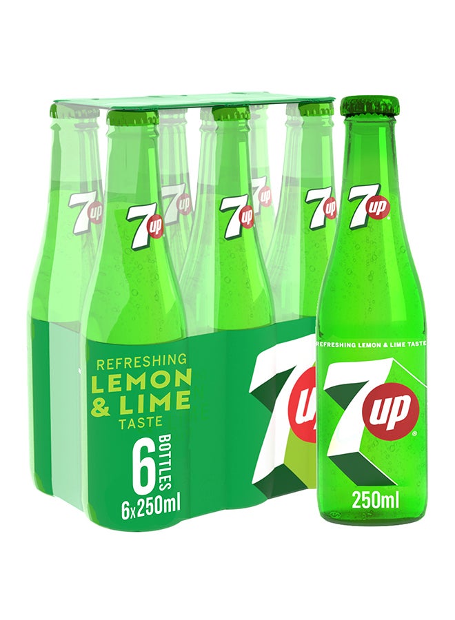 7up - Regular Soft Drink Glass Bottle 250ml Pack of 6 - Image 1