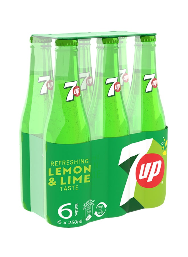 7up - Regular Soft Drink Glass Bottle 250ml Pack of 6 - Image 1