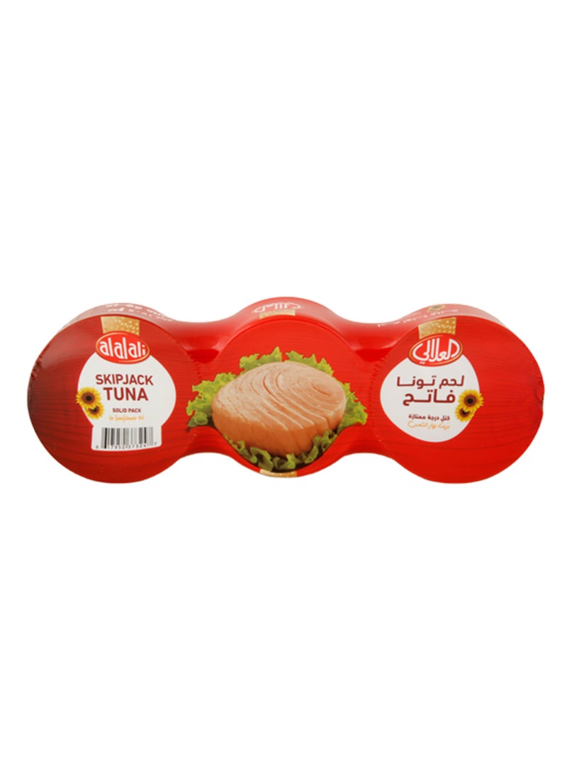 العلالي لحم التونا الوثابة في زيت دوار الشمس 170جرام عبوة من 3 قطع - Image 1