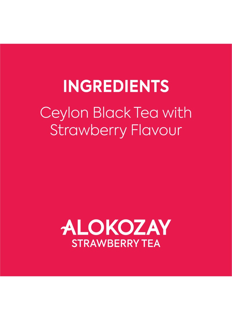 Alokozay Strawberry Tea 25 Tea Bags In Foil Wrapped Envelopes 50grams  - Image 3