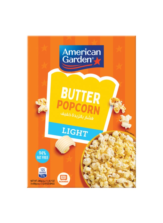 American Garden Lite Butter Popcorn Bag 3 Piece 240grams Pack of 3 - Image 2