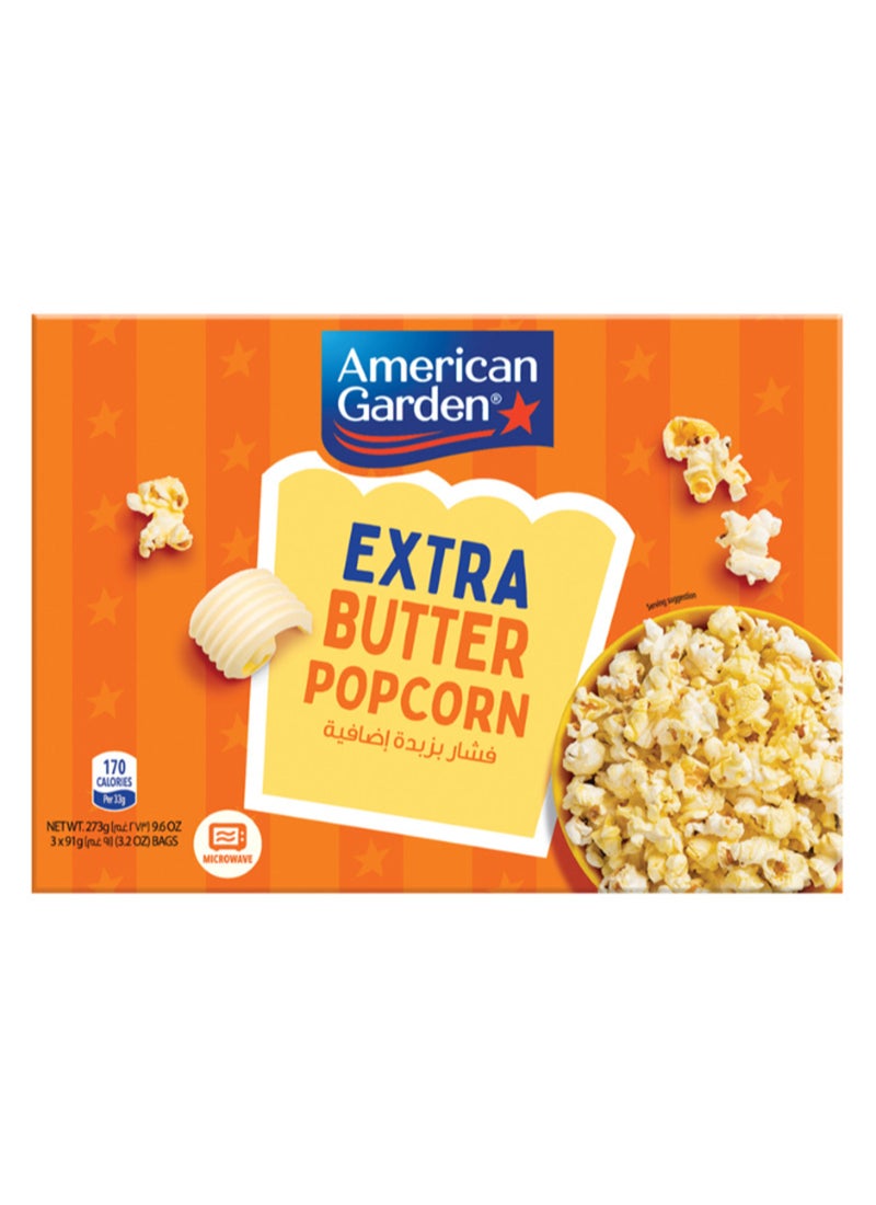 American Garden Popcorn Extra Butter 273grams - Image 1