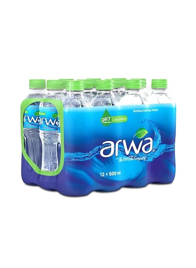 Arwa Natural Bottled Ph7 Low Sodium Water 500ml Pack of 12 - Image 2