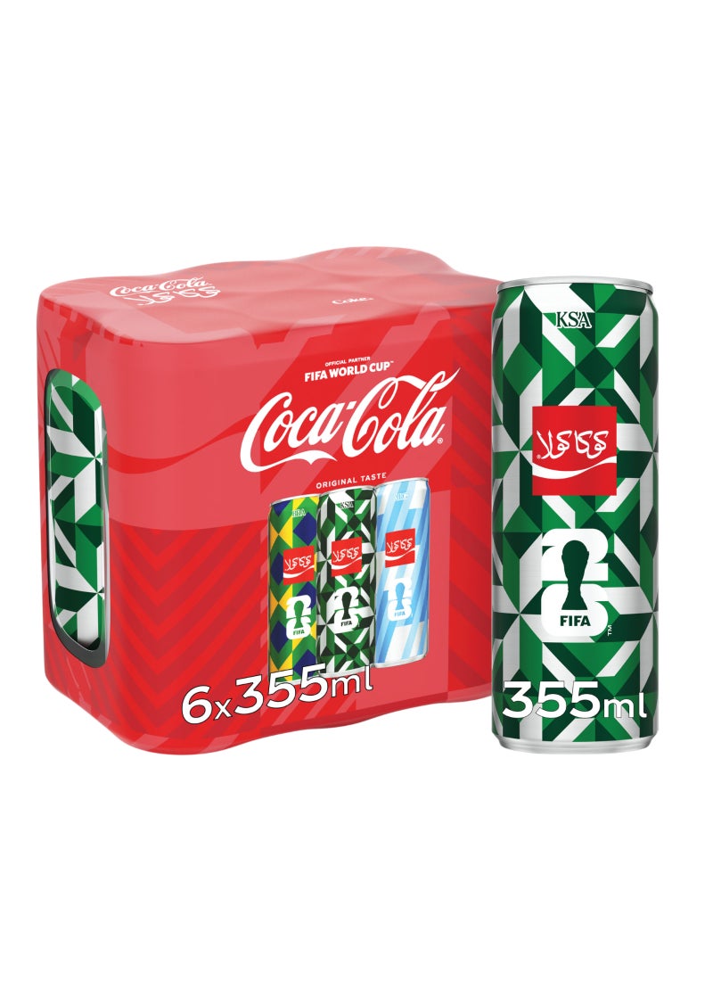 Coca-Cola 6 Regular Cans 355ml - Image 1