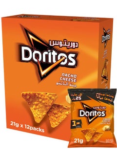 Doritos Nacho Cheese Chips 21grams Pack of 12  - Image 1