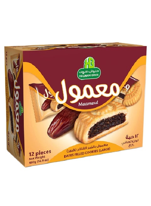 Bros Maamoul Dates Filled Cookies, Large, 384gm