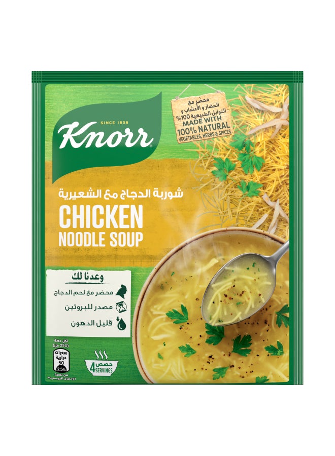 Knorr - Classic, Packet Soup, For Lunch, Dinner Or Snacks, Chicken Noodle, Low In Fat, No Added Preservatives 60grams - Image 1