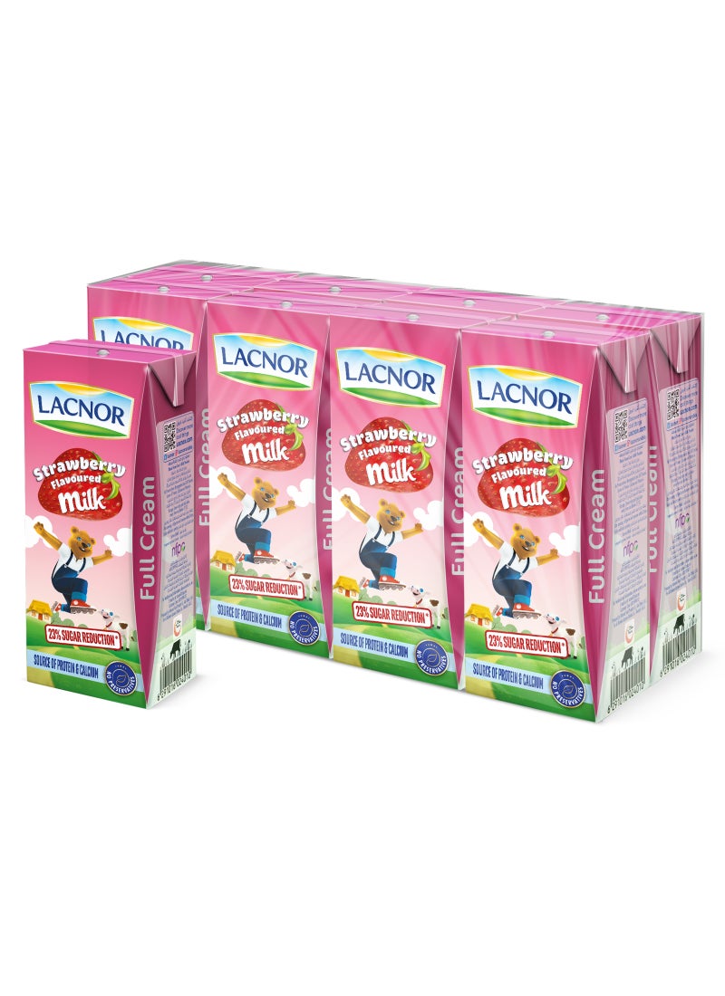 Lacnor Milk Strawberry 180ml Pack of 8 - Image 1
