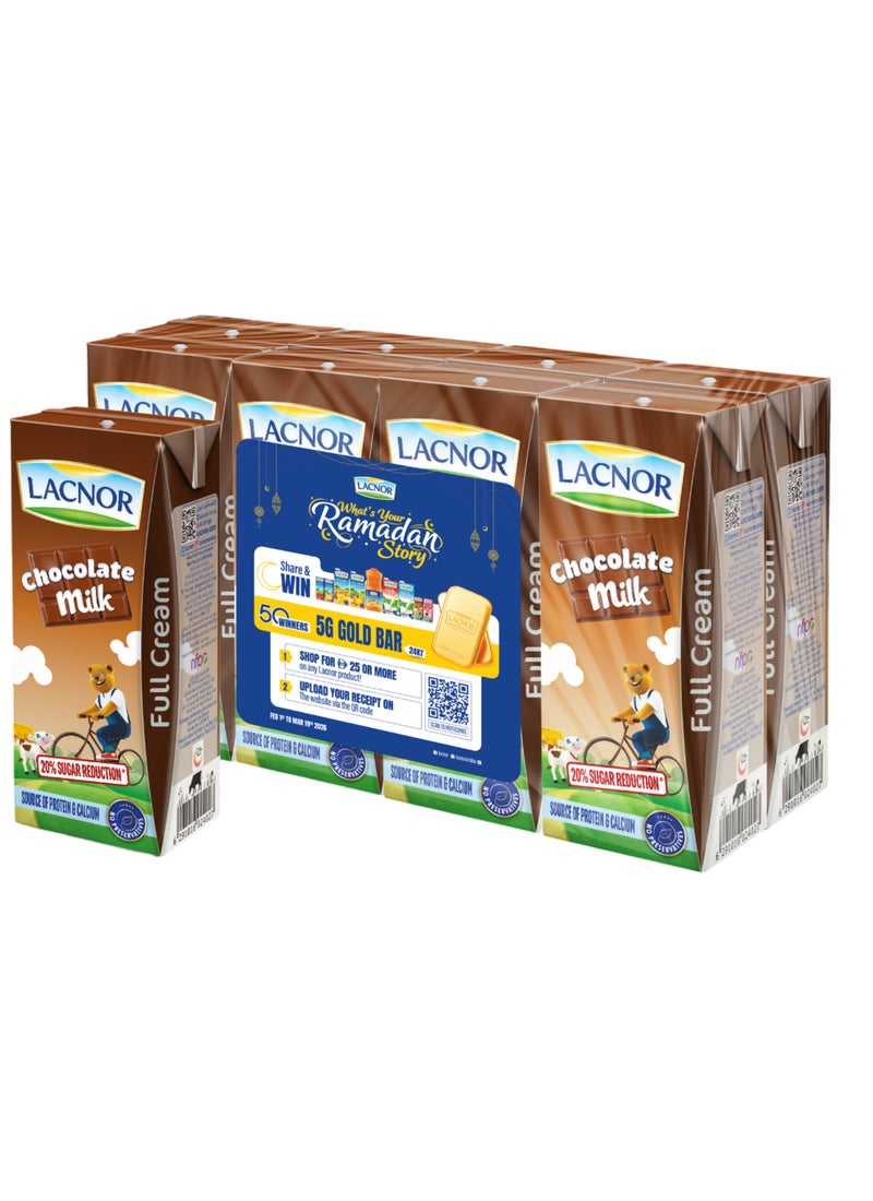 Lacnor Long Life Milk Chocolate 180ml Pack of 8 - Image 1