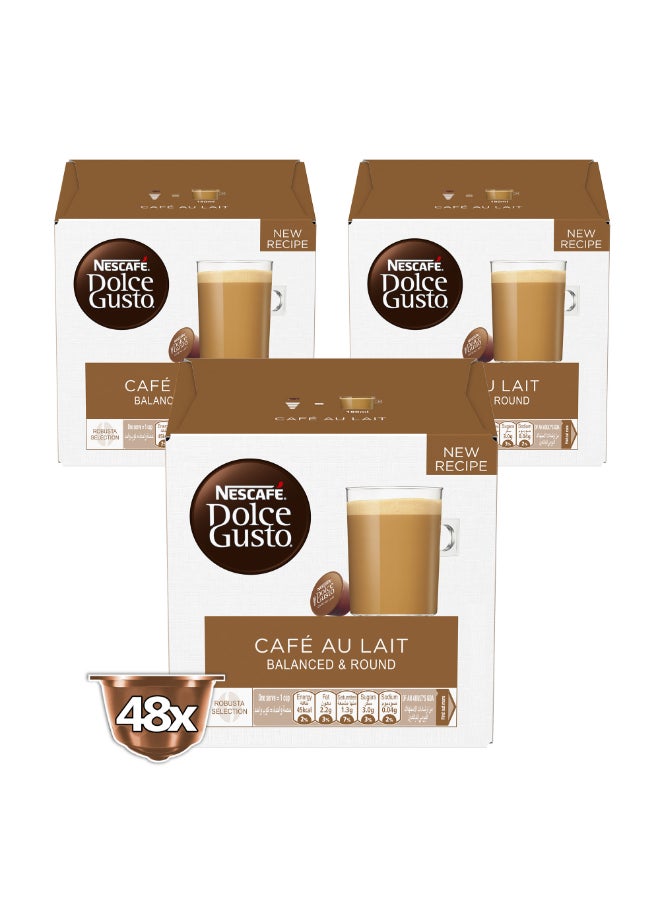 Nescafe Dolce Gusto Coffee Capsules Cafe Au Lait 160grams Pack of 3 - Image 2
