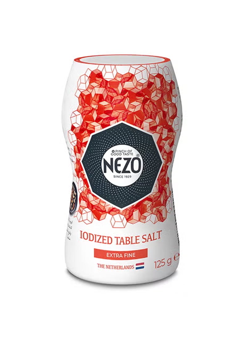 Nezo Extra Fine Iodized Table Salt Shaker Red 125grams - Image 1