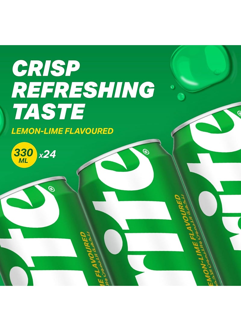 Sprite Regular Carbonated Soft Drink Cans 330ml Pack of 24 - Image 3