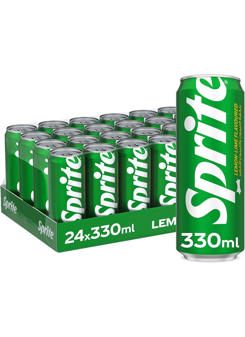 Sprite Regular Carbonated Soft Drink Cans 330ml Pack of 24 - Image 1