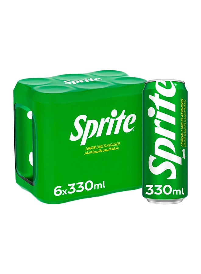 Sprite Lemon Lime Flavored Carbonated Soft Drink Can 330ml Pack of 6 - Image 1
