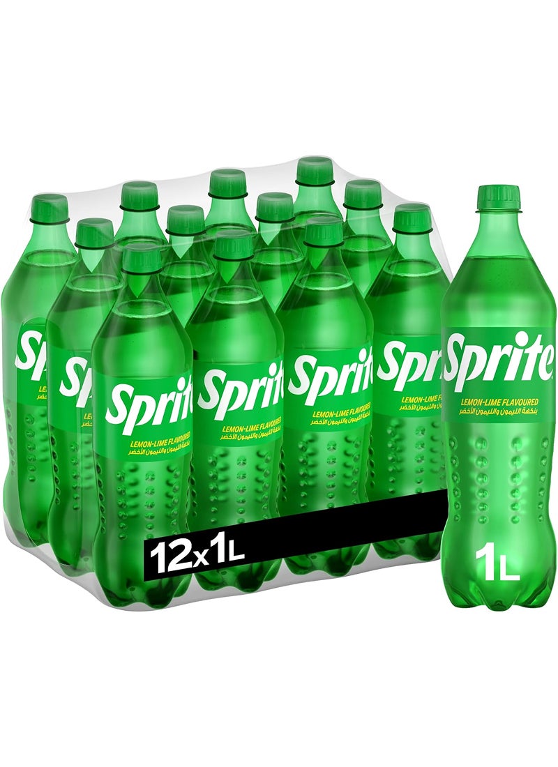 Sprite Regular Soft Drink Pet 1Liters Pack of 12 - Image 1