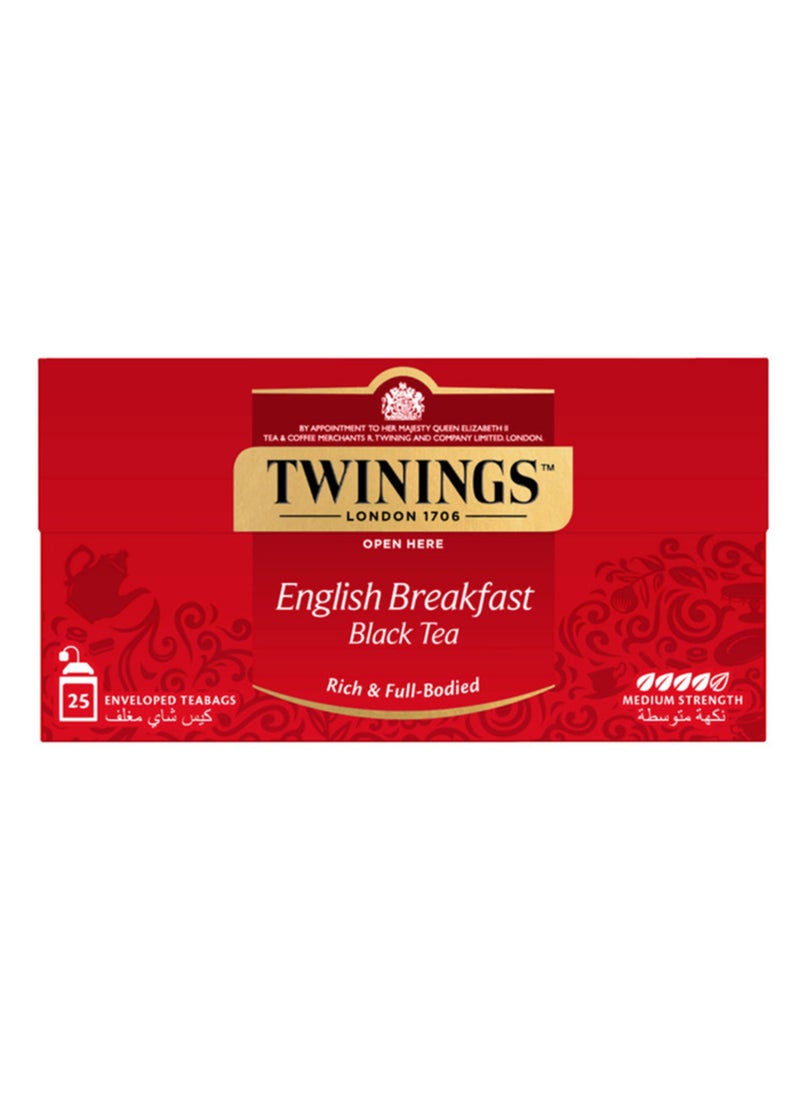 Twinings English Breakfast Tea 25 Teabags 50grams - Image 1