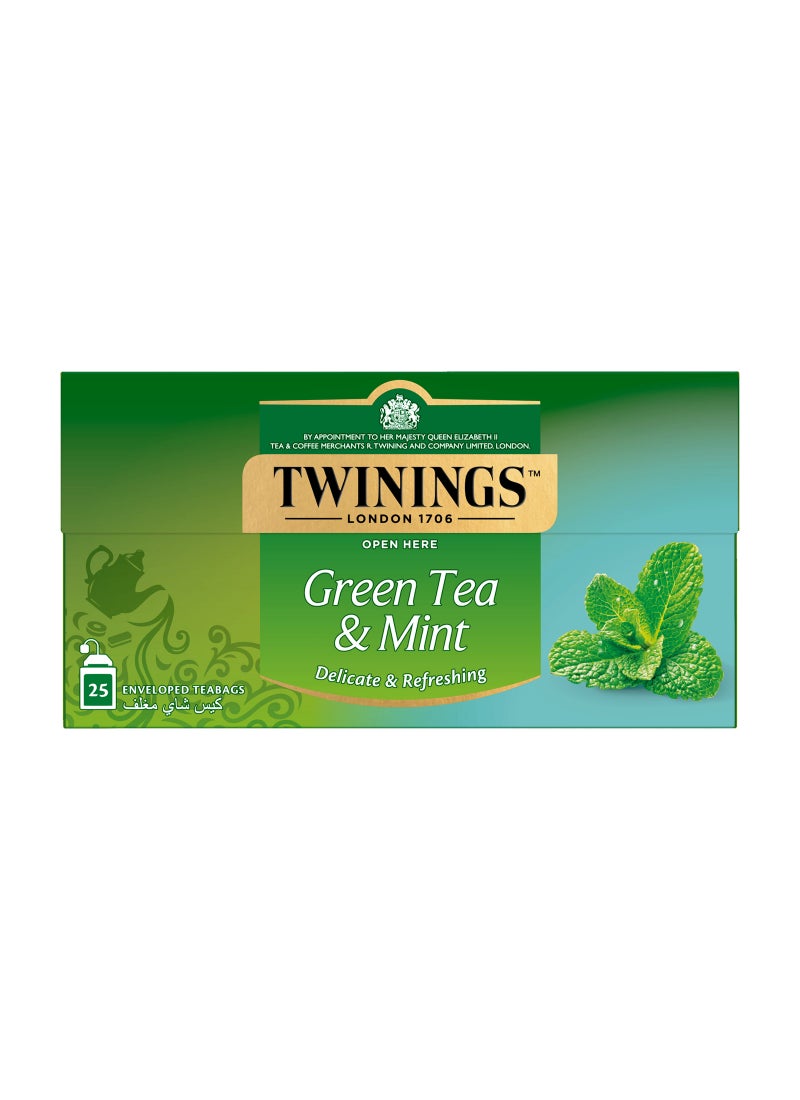 Twinings Green Tea With Mint 25 Teabags 37.5grams  - Image 1