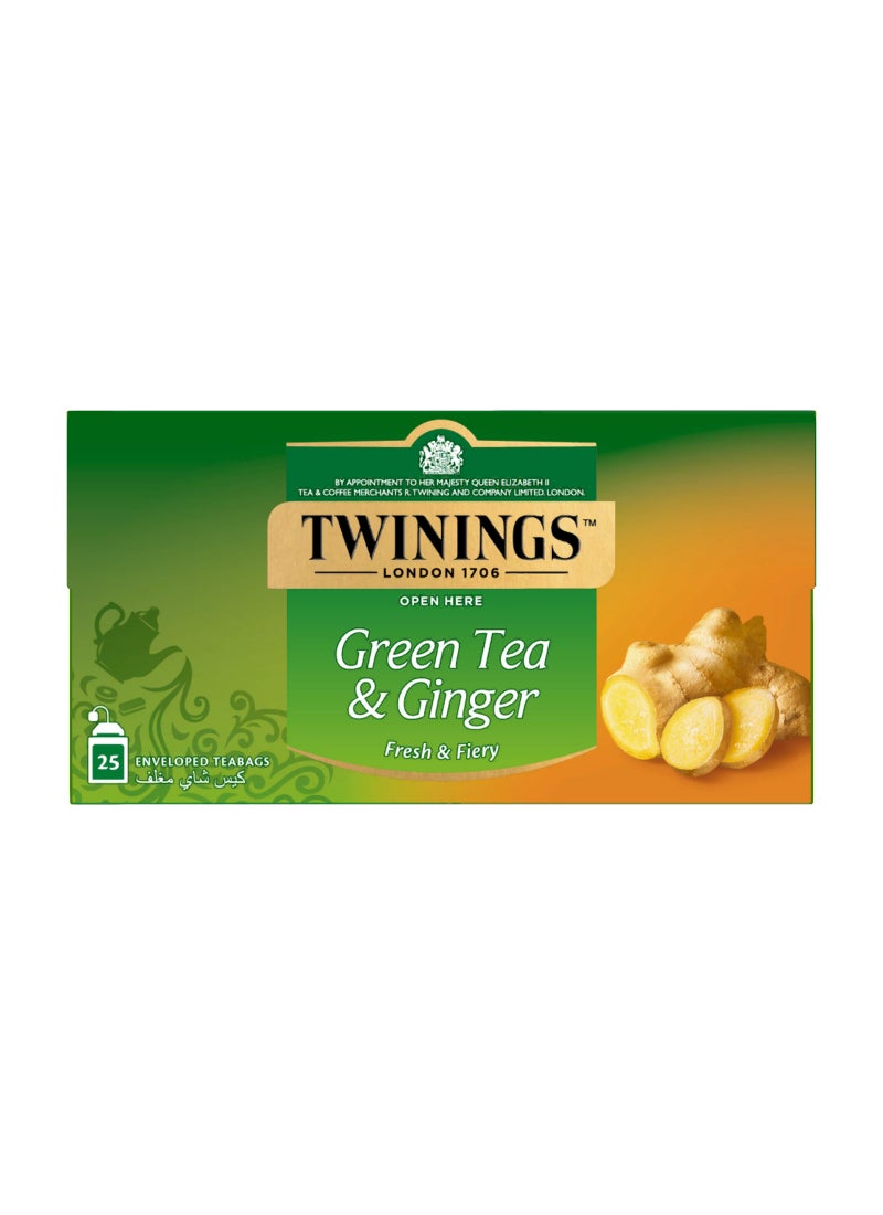 Twinings Ginger Green Tea 25 Teabags 40grams  - Image 1