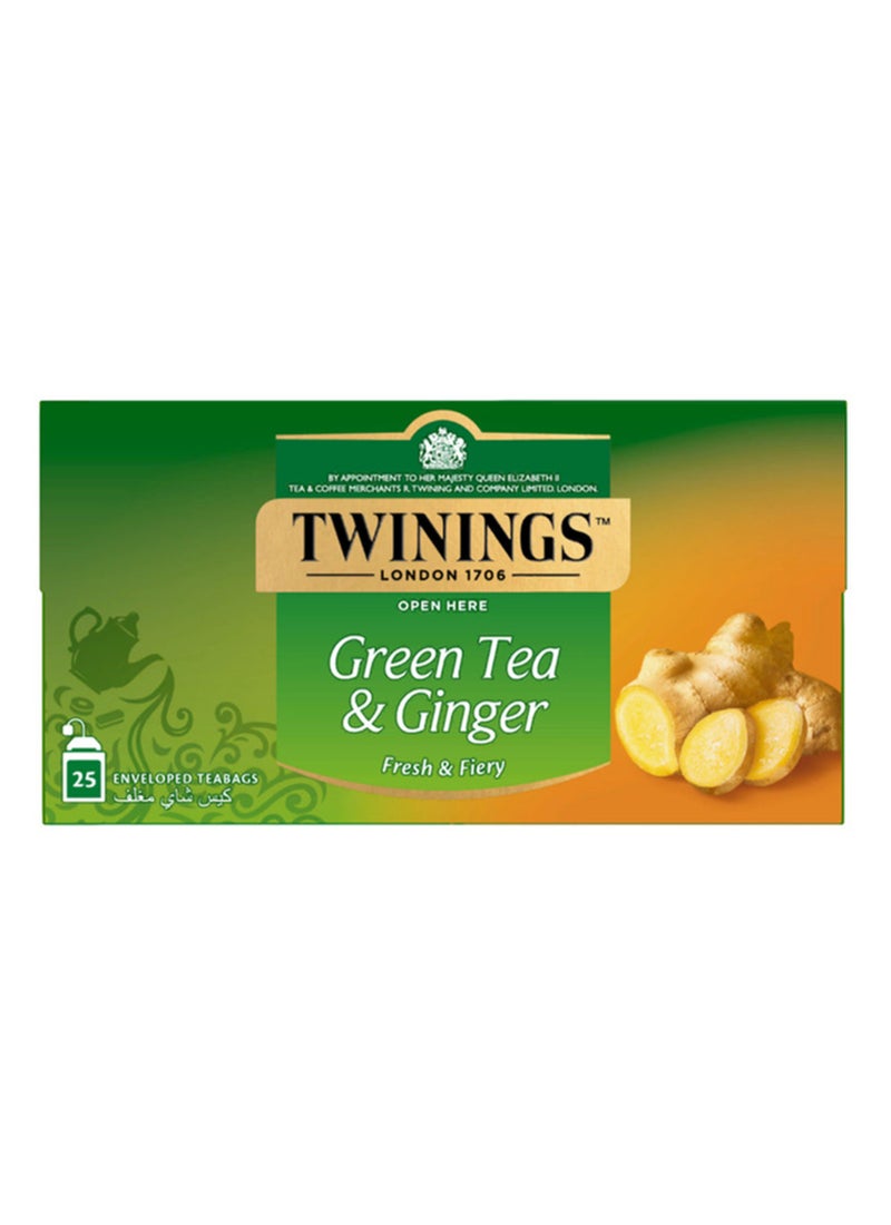 Twinings Ginger Green Tea 25 Teabags 40grams - Image 1