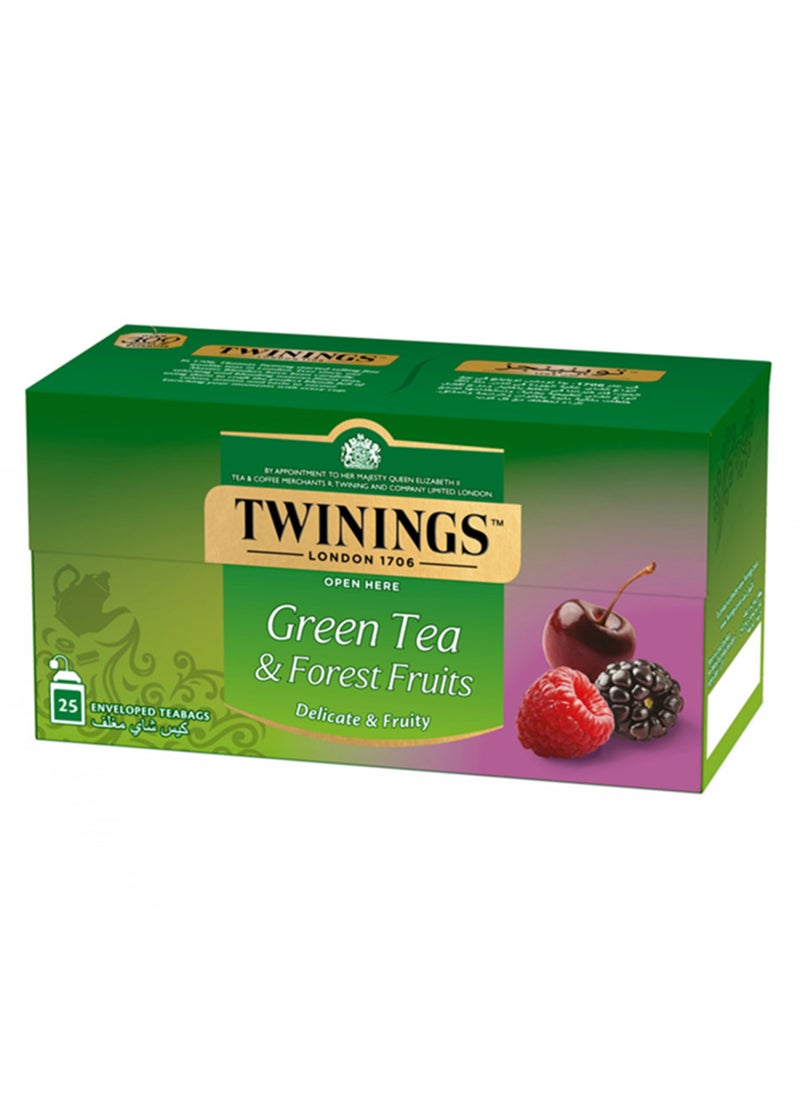 تويننجز شاي أخضر بنكهة فواكه الغابات - 25 كيس 1.5جرام - Image 3