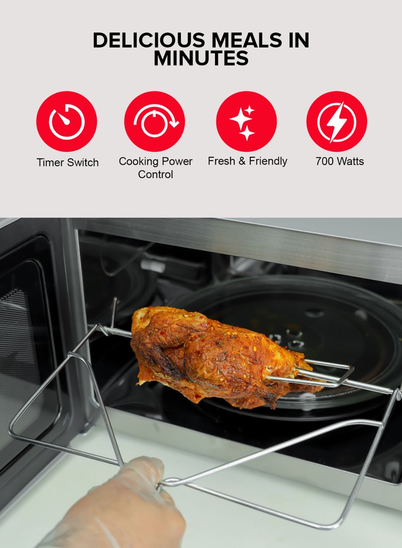 GEEPAS - Digital Convection Microwave Oven with Reheating Defrost and Grill Function 270mm Turntable Glass Including Child Lock LED Display and Timer 25 L 1400 W GMO2706CB Black - Image 1