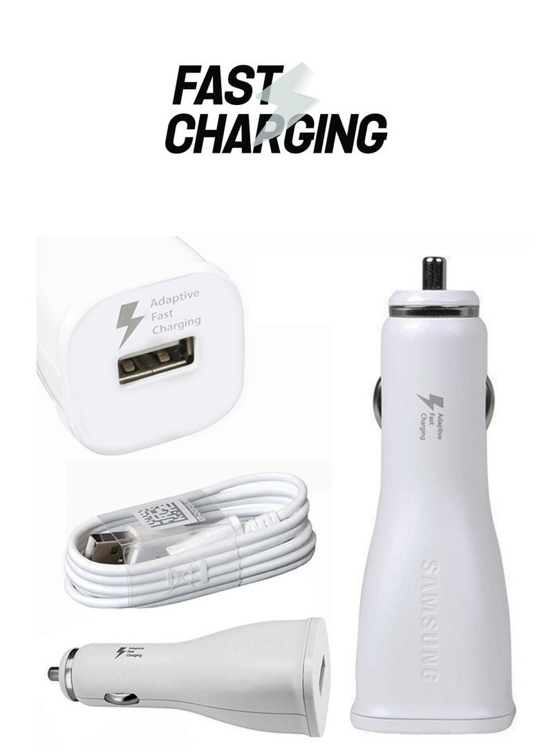 Samsung Car Charger Fast Charging  With Cable White 