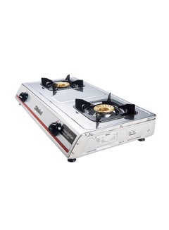 Nobel Gas Stove with Dual Gas Burner/2 Brass Burners and Stainless Steel Brass & Auto Ignition Energy Saving - 710 x 410 x 140 (W x D x H) mm NGT2004 Stainless Steel  - Image 2