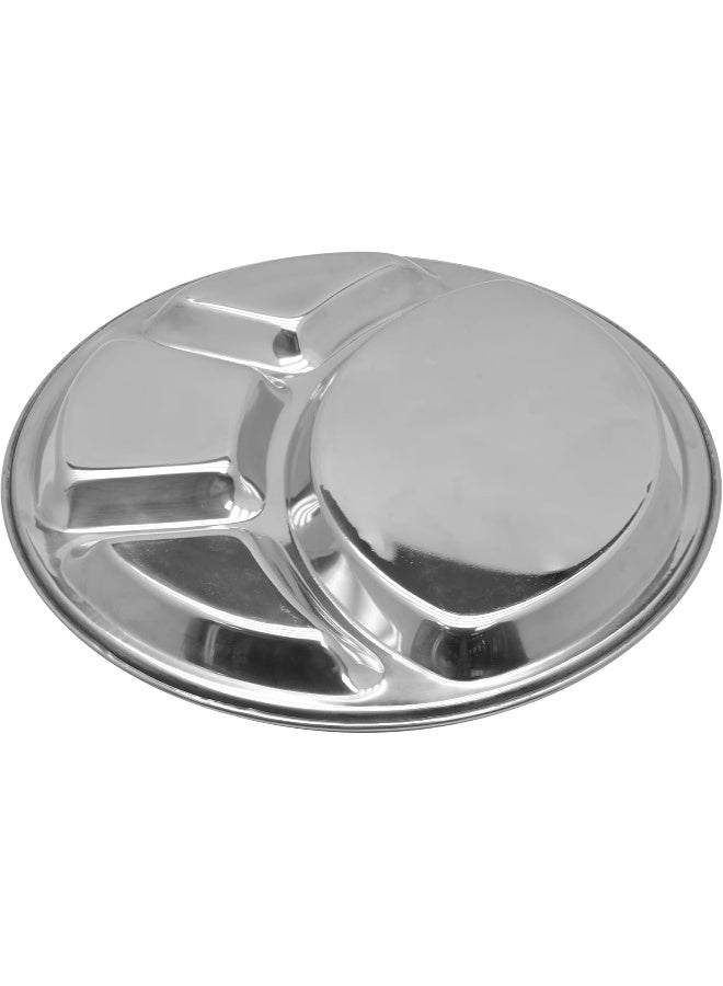 Raj Steel Plate with 4 compartments Silver 32.5cm - Image 3