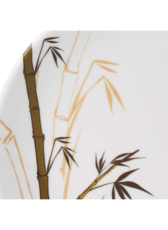 دينويل طبق جانبي من الميلامين بتصميم نبات الخيزران أبيض/أخضر 7.5بوصة - Image 4