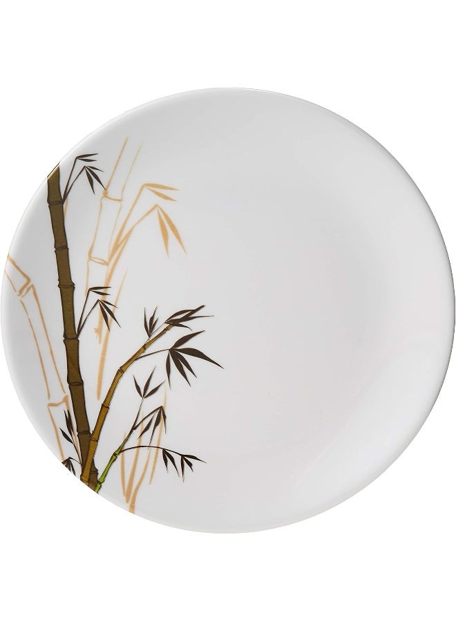 دينويل طبق جانبي من الميلامين بتصميم نبات الخيزران أبيض/أخضر 7.5بوصة - Image 1