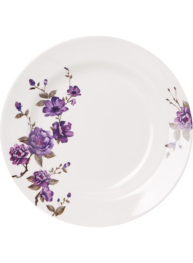 دينويل صحن حساء بشكل زهور أبيض/أرجواني/أخضر 9بوصة - Image 1